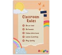 Elementary Classroom Rules Poster Homeschool Preschool Bulletin Board Art