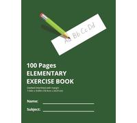 Elementary School Interlined Exercise Notebook: Dashed Interlines | 100 Pages | Helps Individuals Write Between the Lines | Green