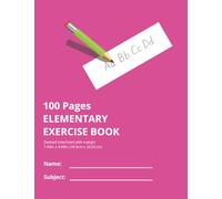 Elementary School Interlined Exercise Notebook: Dashed Interlines | 100 Pages | Helps Individuals Write Between the Lines | Pink