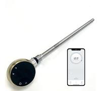 Elemento calefactor eléctrico inteligente Wifi para toalleros y radiadores con pantalla táctil LED Termostato/temporizador de bajo consumo (UE) (Latón cepillado, 300w)