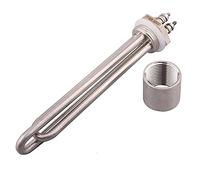 elemento calentador de agua, Calentador de 12V CC 300W 600W 24V 36V 1200W 48V 1500W Elemento calefactor BSP tornillo 1 pulgada for energía eólica Solar(Gray,48v 1500w)