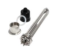 Elemento calentador de agua DN40 de 1 1/2 pulgadas con accesorio, tubería eléctrica de 3KW/4,5 kW/6KW/9KW/12KW con tornillo de tierra y sonda, 1 Uds.(WHITE,380V_9KW 290MM 304SUS)