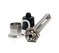 Elemento calentador de agua DN40 de 1 1/2 pulgadas con accesorio, tubería eléctrica de 3KW/4,5 kW/6KW/9KW/12KW con tornillo de tierra y sonda, 1 Uds.(Grey,220V_9KW 290MM 304SUS)