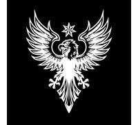 Elemento de diseño de inspiración para el diseño del logotipo de la cresta del águila Pegatinas de pared 49.2x59.2cm Fácil instalación Blanco