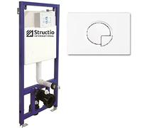 Elemento de pared para inodoro empotrado, cisterna para inodoro de pared, elemento de montaje, pared colgante, placa de pulsador (placa 1)