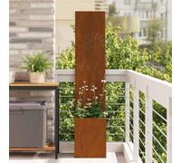 Elemento de protección visual para jardín, 32 x 140 cm, acero resistente a la intemperie, para terraza y balcón, embalaje compacto y fácil montaje