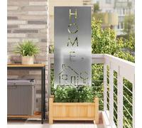 Elemento de protección visual para jardín, 50 x 140 cm, acero galvanizado, para terraza y balcón, embalaje compacto y fácil montaje