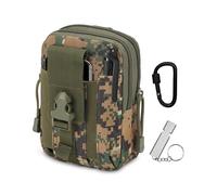 Elemento Esencial para Aventuras al Aire Libre Bolsa táctica para Hombres con cinto, versión Mejorada en Nylon Impermeable, con mosquetón y Silbato de Supervivencia, diseño con múltiples Bolsillos