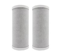 Elemento filtrante compuesto CTO de 10'' x 4,5'', prefiltro de carbón activado sinterizado de cáscara de coco, para sistemas de agua domésticos (2 unidades)