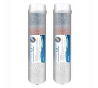 Elemento filtrante mineral T33 grande, filtro de agua alcalina de carbón, filtro de remineralización, para sistemas domésticos de ósmosis inversa (paquete de 2)