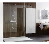 Elemento frontal HSK Walk in Pro con perfil de conexión a la pared, tamaño: 138,0 x 200,0 cm, tope derecho/izquierdo (giratorio), 1733138-68-50, Cabinas de ducha: Negro mate: ESG transparente