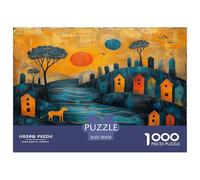 Elementos Abstractos como ríos, montañas y árboles Rompecabezas para Adultos || 70x50cm/1000pcs Juegos Educativos De Decoración del Hogar