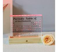 Elementos de luces LED en el interior de la tabla periódica con 83 muestras reales para estudiantes para aprender herramientas de gráficos de química, regalos y decoración de manualidades