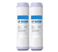 Elementos filtrantes membrana ultrafiltración 10'' x 2.5'', 2 unidades. Filtro agua universal boca plana. Para sistemas agua 10'' para toda la casa