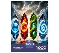 Elementos: Fuego y Hielo 1000 Piezas Puzzle Poder de Equilibrio Set De Puzzle, Cochetón Premium - Antiestrés Y Decoración, Regalo para Mujeres Y Hombres, Entrena El Cerebro 70x50cm/1000pcs
