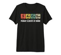 Elementos primarios del Humor Ciencia Sarcasmo S Ar Ca SM Divertido Camiseta Premium
