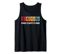 Elementos primarios del Humor Ciencia Sarcasmo S Ar Ca SM Divertido Camiseta sin Mangas