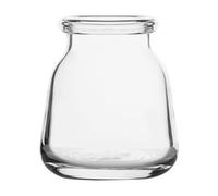 Elements Jarrón de Cristal para Botella de Leche, para Uso con Flores secas o Artificiales y vegetación, 4.2 x 4.2 x 4.72 Pulgadas, Transparente