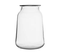 Elements Jarrón de Vidrio para Botella de Leche, para Uso con Flores secas o Artificiales y vegetación, 4.2 x 4.2 x 4.72 Pulgadas, Transparente