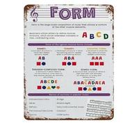 Elements of Music Theory Vintage Tin Metal Sign Retro Wall-Art for Studio Classroom Practice Room Decor 8 X 12 Inch