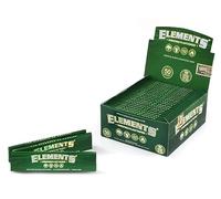 Elements - Papel de liar King Size Slim - Elements Green paper KS Slim - Papel de liar color verde - Display de 50 librillos