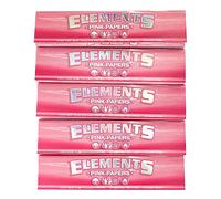Elements - Papel de liar King Size Slim - Elements pink paper KS Slim - Papel de liar color rosa - Display de 5 librillos
