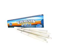 Elements Ultra Thin Rice Rolling Papers - 1 1/4 Size Pre Rolled Cones 6 per Pack by Elements