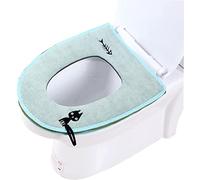 elemhome Fundas para tanque de inodoro Funda de cojín suave Warmmer Espesar Baño Cojín de inodoro Lavable Reutilizable Caliente Esterilla de asiento de inodoro Universal Almohadilla Verde