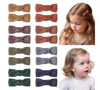 EleMirsa 16 pinzas para el pelo para bebés y niñas, pequeños pasadores de moño para bebé, clips de cocodrilo totalmente forrados, accesorios para el cabello para niños pequeños y niñas