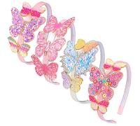 EleMirsa 4 unids Niña Mariposa Diadema Dientes Mariposa Diadema Diadema Aro para Niñas Adolescentes Niños Niños Niños Mariposa Hairbands Party Hair Accesorios