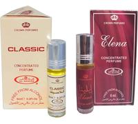 Elena & Classic Concentrated Perfume Oil Pack of 2 | Long-Lasting Alcohol-Free Attar for Men & Women | 6ml Each Roll-On
