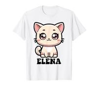 Elena - Lindo diseño de Gatito para niñas con Nombre Elena Camiseta gráfica económica