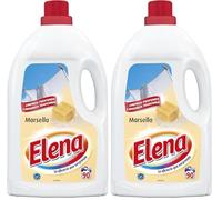 Elena Marsella Detergente para lavadora, adecuado para ropa blanca y de color, formato gel, 90 dosis (Paquete de 2)