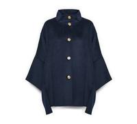 Elena Mirò - Capa en doble con cuello alto - Coats - Mujer - Azul - L/XL -