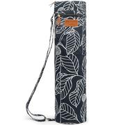 Elenture - Funda con cremallera completa para esterilla de yoga, con bolsillos de almacenamiento multifuncionales - aa-186, Large, Navy Blue Leaf