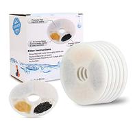 Eleoption - Filtros de repuesto prémium para fuente Catit Senses, fuente de margaritas, Senses 2.0, paquete de 6, resina de intercambio iónico y carbón activado, suaviza el agua, elimina olores y