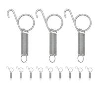 ELEOUTI 12 Ganchos de Resorte Multifunción para Jaula de Mascotas Acero Inoxidable Tamaño Compacto para Cerrar Puertas de Jaulas de Conejos Pollo Palomas de Pájaros Exteriores