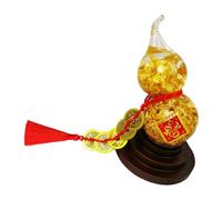 ELEOUTI 1pieza Adorno de Escritorio Calabaza Dorada de Cristal con Lámina de Decoración Artística para Hogar y Oficina Escultura Creativa de Calabaza Feng Shui Única