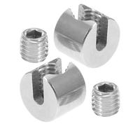 ELEOUTI 2 Abrazaderas para Cables de Acero Inoxidable 316 Ranura Plana M8x3, Clips para Cable de Acero para Jardín y Exteriores, Sujetacables Resistentes para Tensar Redes y Cuerdas