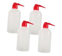 ELEOUTI 4 Piezas Botella de Combustible de Plástico 500ml para Lámparas | Boquilla Precisa y Marcas Visibles, Recarga Controlada, Uso en Apagones y Emergencias, Color Blanco