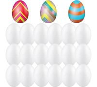 ELEOUTI 50 Huevos de Espuma Blancos para Decorar de Pascua, Resistentes y Multifunción, Ideales para Manualidades DIY y Pintura en Ramas