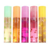 ELEOUTI 5piezas Brillo Labial Hidratante Sabor a Frutas, Pomada Transparente para Labios, Ligero y Nutritivo, Adecuado para Cuidado Diario en Invierno Color Aleatorio