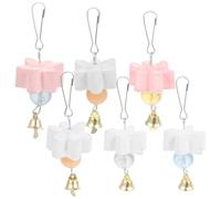 ELEOUTI 6 Piezas de Juguetes para Loros Piedra de Calcio para Moler Campanas Integradas Diseño Irregular para Limpieza Dental Accesorios para Jaulas y Cuidado de Pájaros Grandes