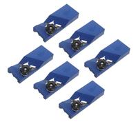 ELEOUTI 6 Piezas Recortadora de Cantos Cepillo de Chaflán 45° Azul, Plástico y Metal, para Paneles Acústicos y Placas de Yeso, Carpintería y Bricolaje