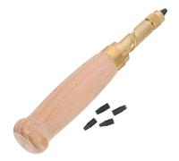 ELEOUTI 6piezas Punzones para Cinturón con Mango de Madera y Puntas de Latón Herramienta Perforadora Versátil para Cuero Papel y Manualidades de Encuadernación
