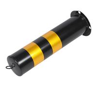 ELEOUTI Barrera de Seguridad de Acero Inoxidable 50 CM Negra y Amarilla Película Reflectante Bolardo Fijo para Columna de Tráfico en Entradas y Estacionamientos Poste de Advertencia