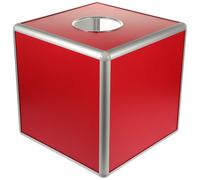 ELEOUTI Caja de Rifa Multifunción Cúbica Transparente 30x30x30 Cm Borde de Aluminio para Donaciones y Eventos, Urna Electoral Resistente para Color Color Estilo