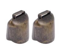 ELEOUTI Campanas de Hierro Galvanizado para Ganado 2 Piezas, Tamaño Mediano, Color Bronce Antiguo, Campanas Anti-pérdida para Collares de Animales, Accesorio Agrícola Resistente y Audible