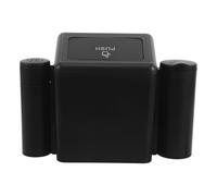 ELEOUTI Cubo de Basura para Coche Negro Multiusos con Tapa y Cenicero Integrado, Mini Tamaño Compacto de Abs Resistente, Organizador para Asiento Delantero y Trasero, Accesorio