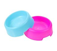 ELEOUTI Cuencos de Plástico para Mascotas 2 Piezas, Tazones Redondos para Perros y Gatos, Colores Candy (Azul y Rosa Fucsia), Recipiente de Comida y Agua, Resistente y Fácil de Limpiar